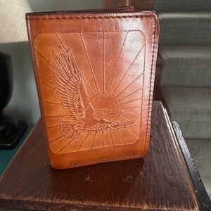 VTG 70s Leather Eagle Wallet : Western Cowboy